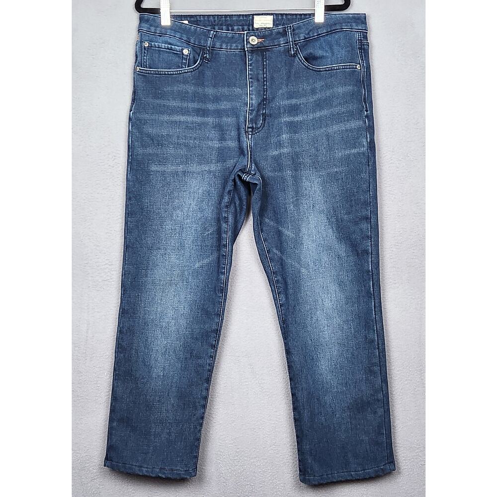 WEATHERPROOF VINTAGE Jeans Mens 36x26 Blue Denim Fleece Lined Straight Leg